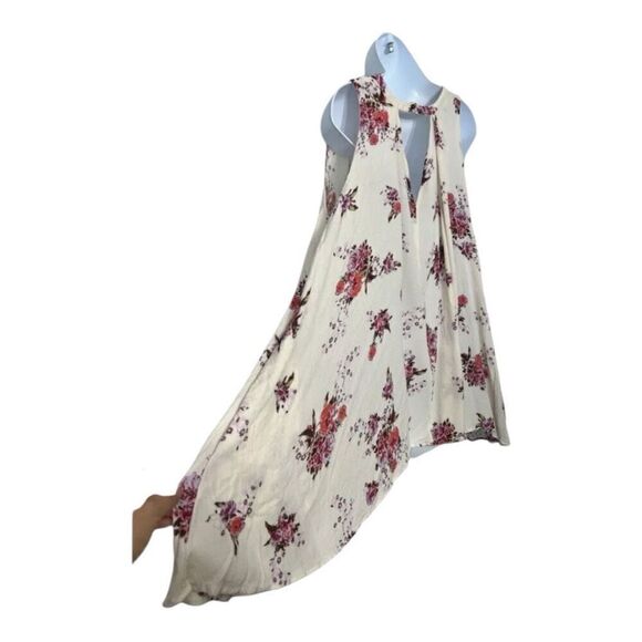 Free People Tunic Women Size XS Tree Swing Beige Purple Floral Rank Top Boho - Picture 9 of 12